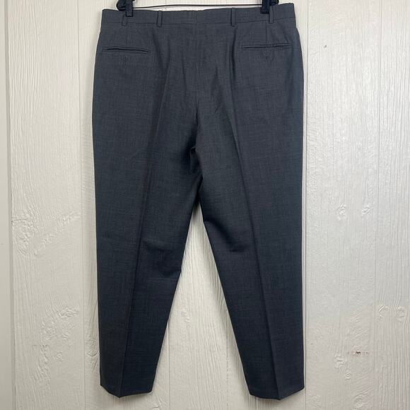 Brooks stretch dress pants mens 40x29 100% worsted wool flat front charcoal gray - Picture 9 of 9